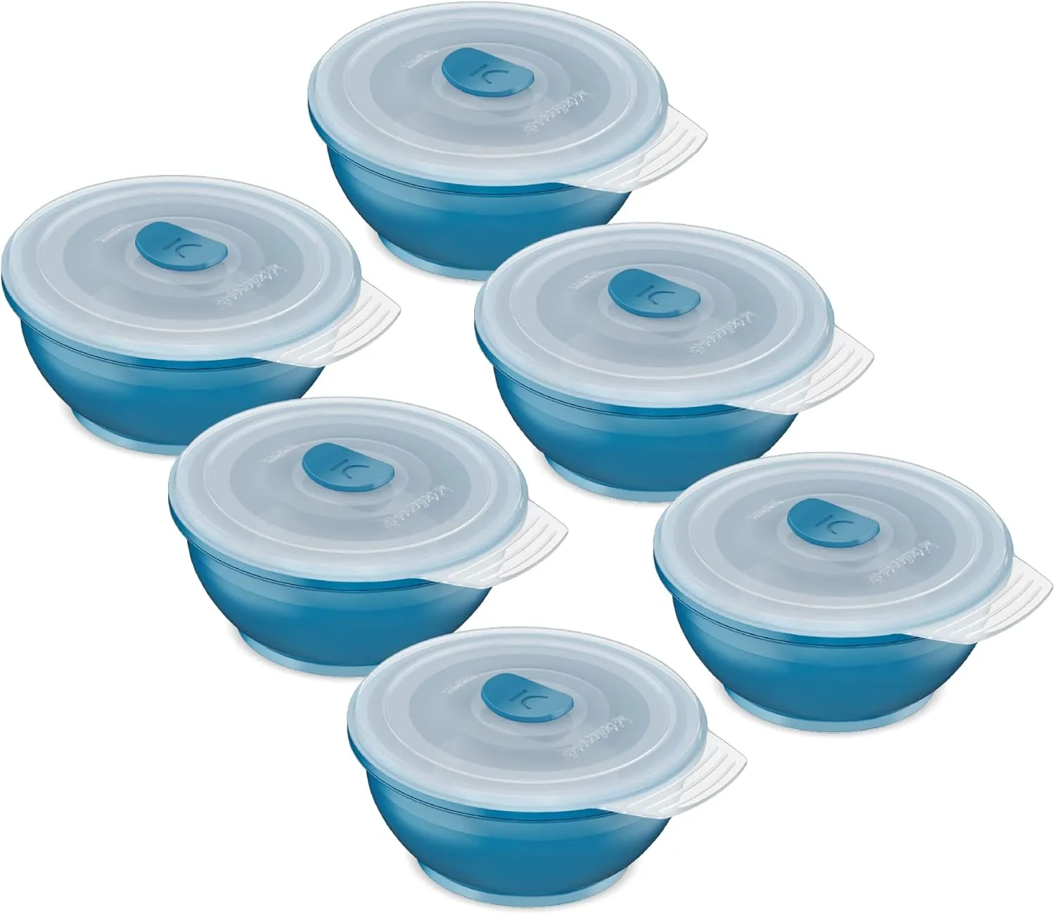 Collapsible Food Storage Containers - Silicone Container Bin Sets with Lids for Kitchen, Camping & Camper RV Accessories, Freezer and Microwave Safe Storage Bowl Set, Stackable Space Saving Bins