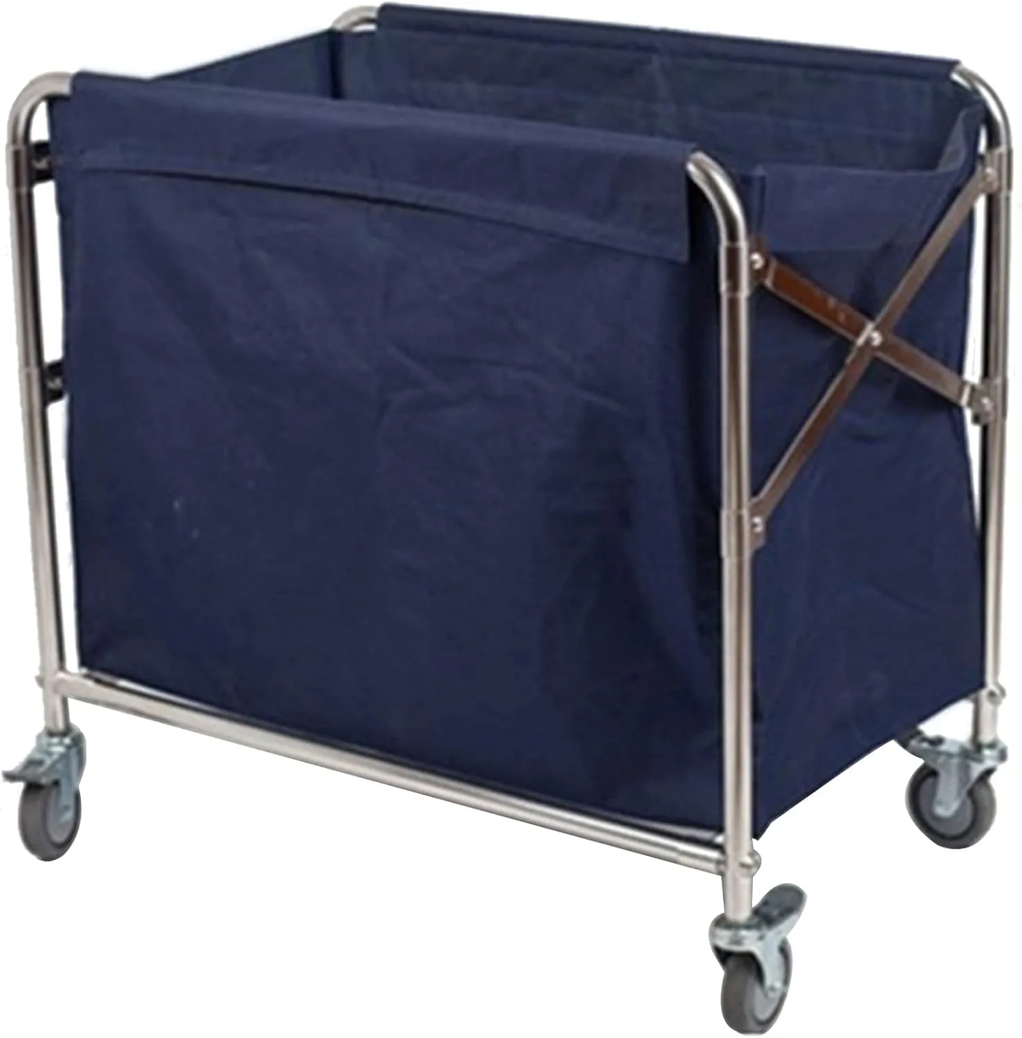 Collapsible Laundry Trolley, Oxcloth Bag Laundry Sorter Hamper, Linen Cart,Wheeled Laundry Trolley Carts, Linen Collector, Commercial Hotel Laundry Containers, for Hotel/Home/Laundry Room/Grey/