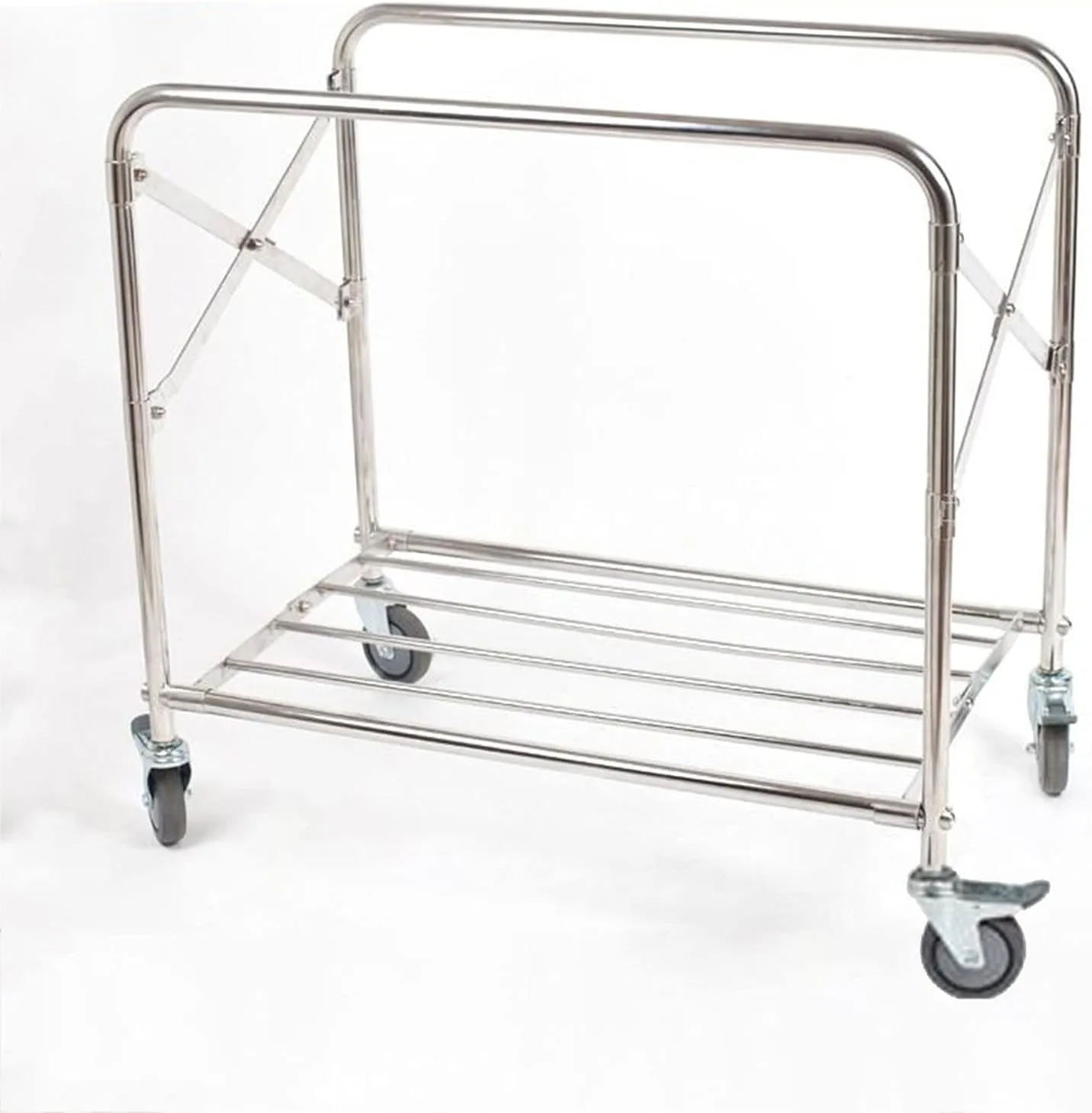 Collapsible Laundry Trolley, Oxcloth Bag Laundry Sorter Hamper, Linen Cart,Wheeled Laundry Trolley Carts, Linen Collector, Commercial Hotel Laundry Containers, for Hotel/Home/Laundry Room/Grey/