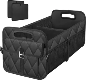 Collapsible Trunk Organizer - Portable SUV Car Accessories for Any Car, Mini-Van, Large, Black