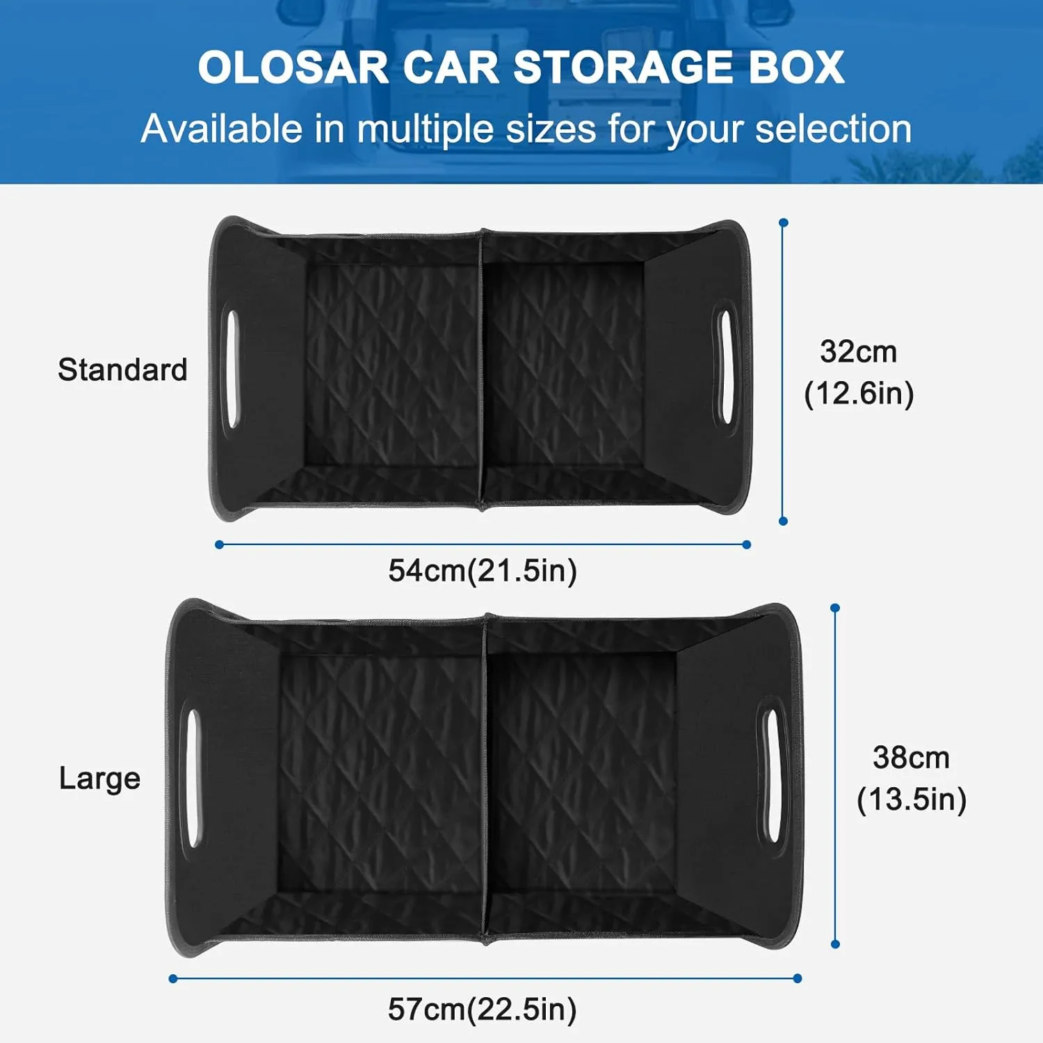 Collapsible Trunk Organizer - Portable SUV Car Accessories for Any Car, Mini-Van, Large, Black