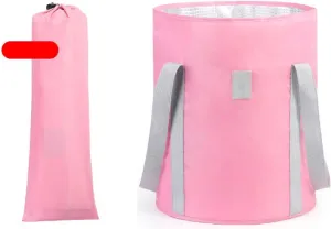 Collapsible wash Basin Spa Foot Bath Bucket Foldable Basin Travel Camping Washbasin Bucket Portable Folding Laundry Tub Foot Bath Sink Washing Basket(Pink,Large)