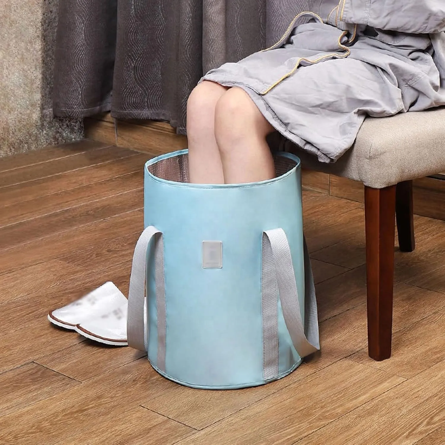 Collapsible wash Basin Spa Foot Bath Bucket Foldable Basin Travel Camping Washbasin Bucket Portable Folding Laundry Tub Foot Bath Sink Washing Basket(Pink,Large)