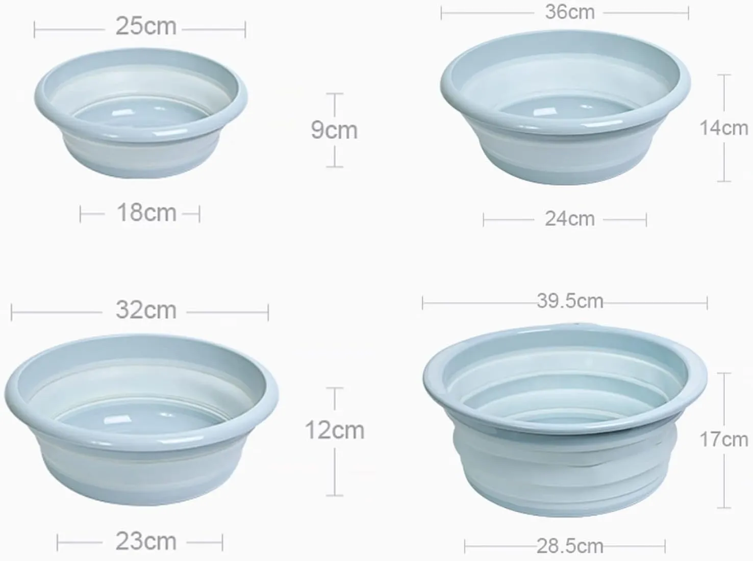 Collapsible wash Basin Travel Portable Telescopic Foldable Washbasin Dorm Room Essentials Multi-Size Household Laundry Tub Hand Hair Washing Basin(Blue,US-Size XL)