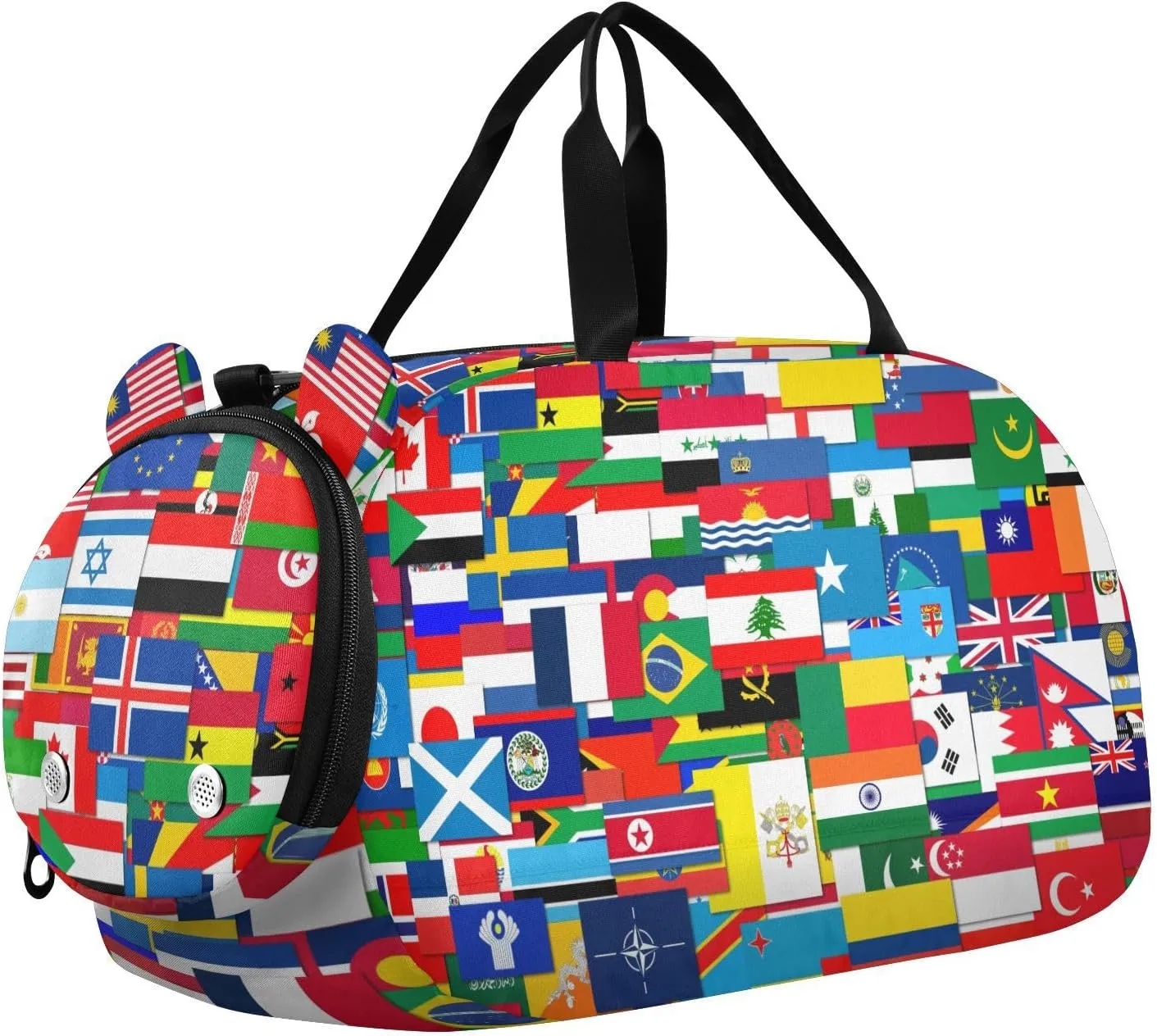 Collection Of World Flags Duffel Bags for Boys Small Gym Bags for Teens Dance Bag for Girls