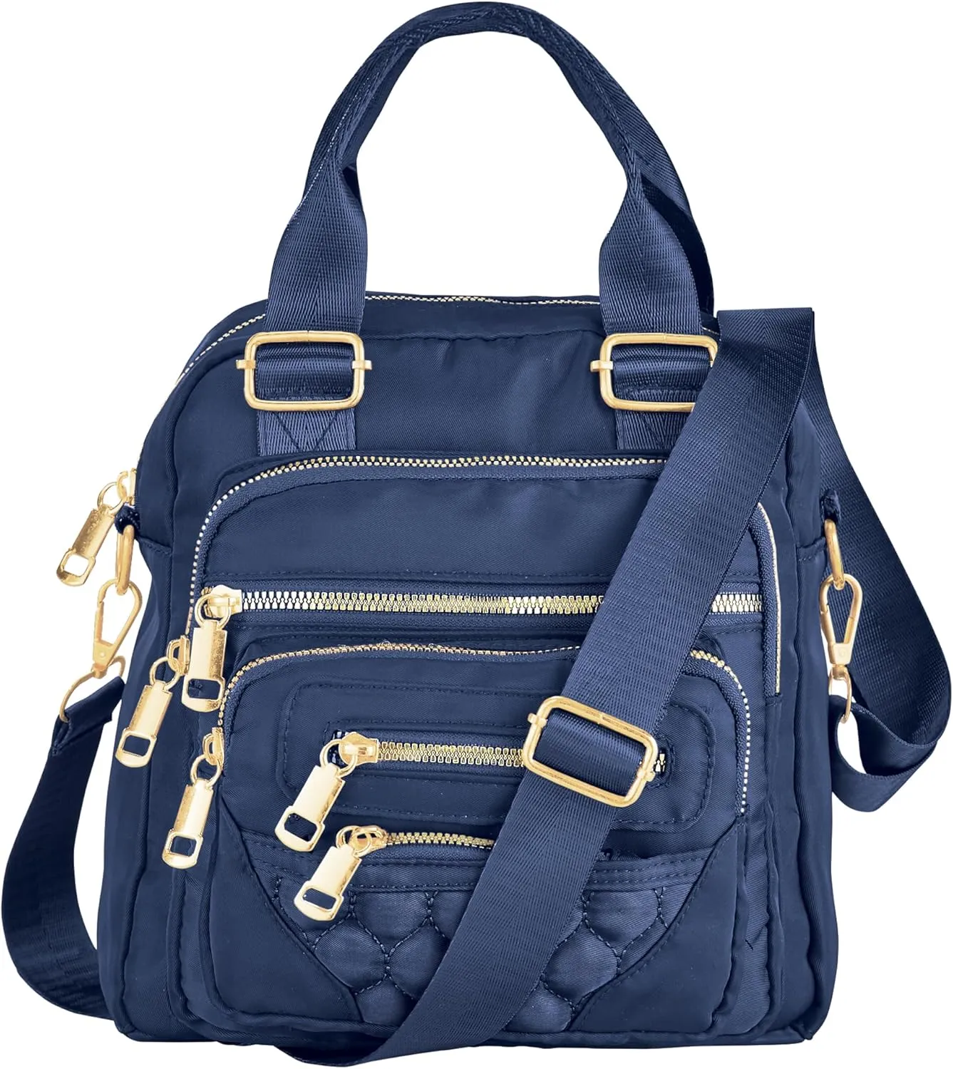 Collections Etc Decorative Stitched Handbag With Adjustable Shoulder or Cross-Body Strap