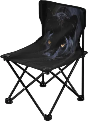 Cool Black Panther Camping Chairs Lightweight Folding Chairs Portable Lawn Chairs,Carry Bag Included for Outdoor Camp Hiking, Beach, and Picnics
