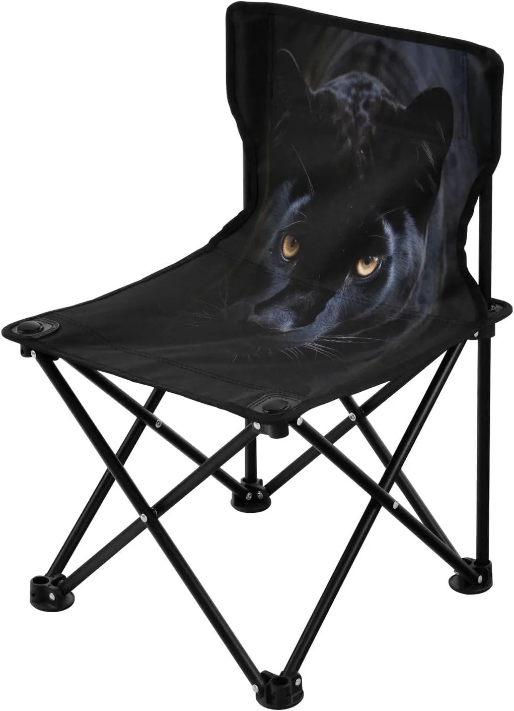 Cool Black Panther Camping Chairs Lightweight Folding Chairs Portable Lawn Chairs,Carry Bag Included for Outdoor Camp Hiking, Beach, and Picnics