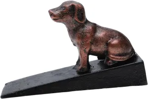 Copper Dog Ornament Doorstop Sturdy Cast Iron Doorstop for Safety Anti-Collision Decorative Door Wedge for Home