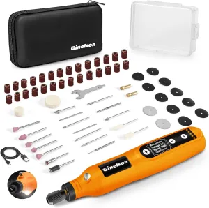 Cordless Rotary Tool, 5 Variable Speed Mini Rotary Tool Kit with 64 Accessories, 3.7V Type-C Charging Power Rotary Tool for Engraving, Sanding, Polishing, Carving, Cutting, DIY Crafts