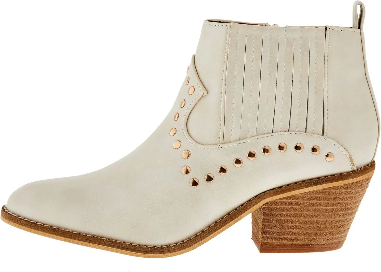 Corkys Womens On Fleek Zippered Casual Boots Ankle Low Heel 1-2" - Off White