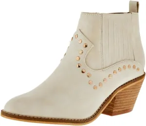 Corkys Womens On Fleek Zippered Casual Boots Ankle Low Heel 1-2" - Off White