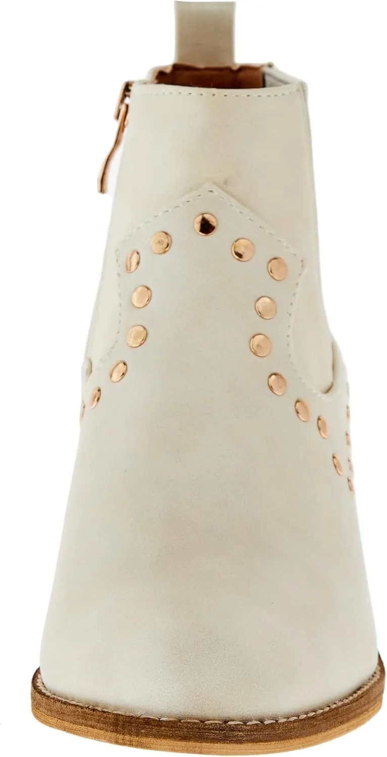 Corkys Womens On Fleek Zippered Casual Boots Ankle Low Heel 1-2" - Off White