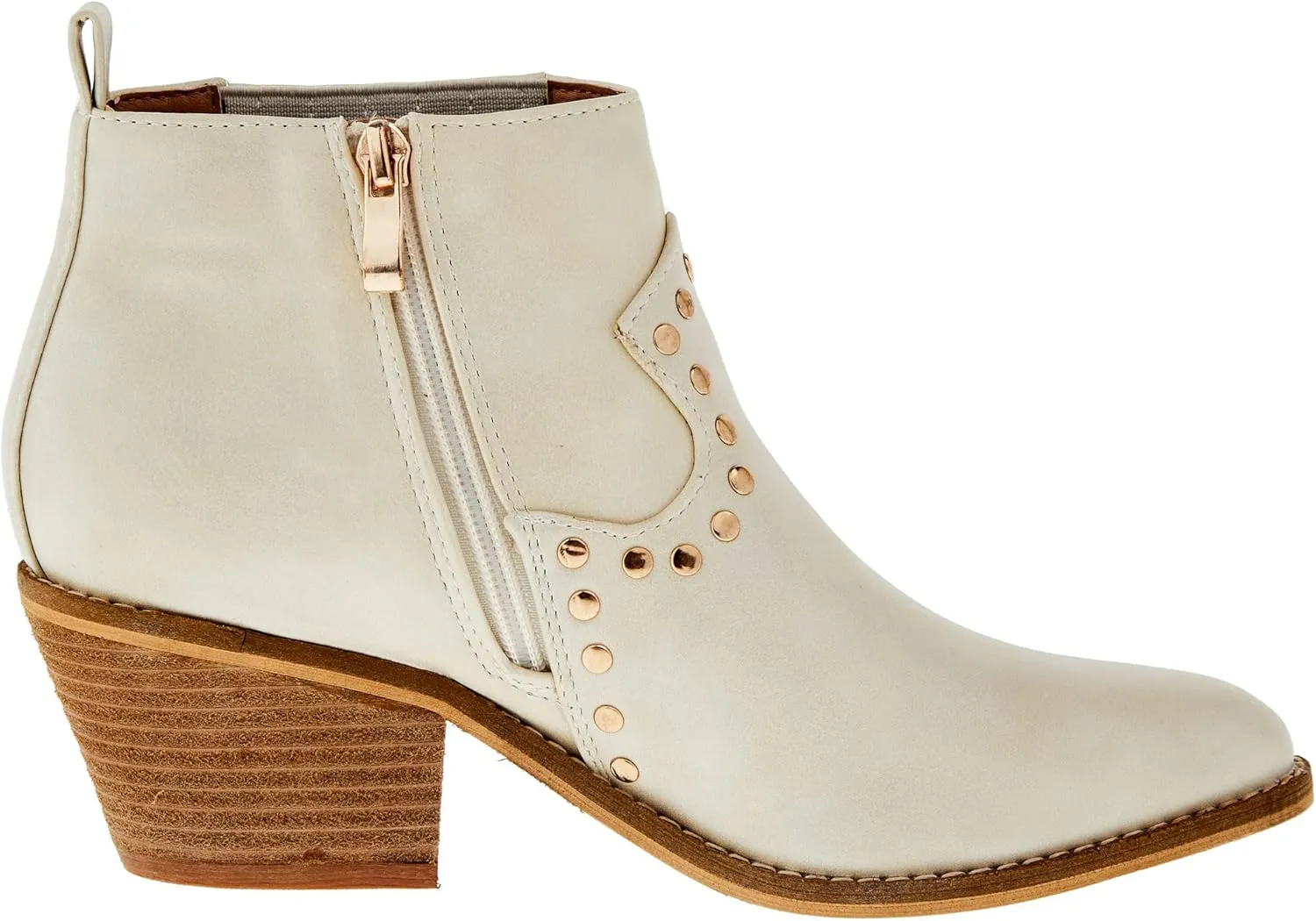 Corkys Womens On Fleek Zippered Casual Boots Ankle Low Heel 1-2" - Off White