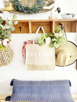 COTTAGE burlap tote