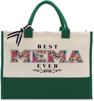 Cotton Canvas Tote Bag for Women, Canvas Tote Bag for Gifting, Tote Bag Gift for Mema, Best Mema Ever Gifts Travel Bag, Gifts for Mema Beach Canvas Tote, Mema Gift for Birthday Mother's Day B1