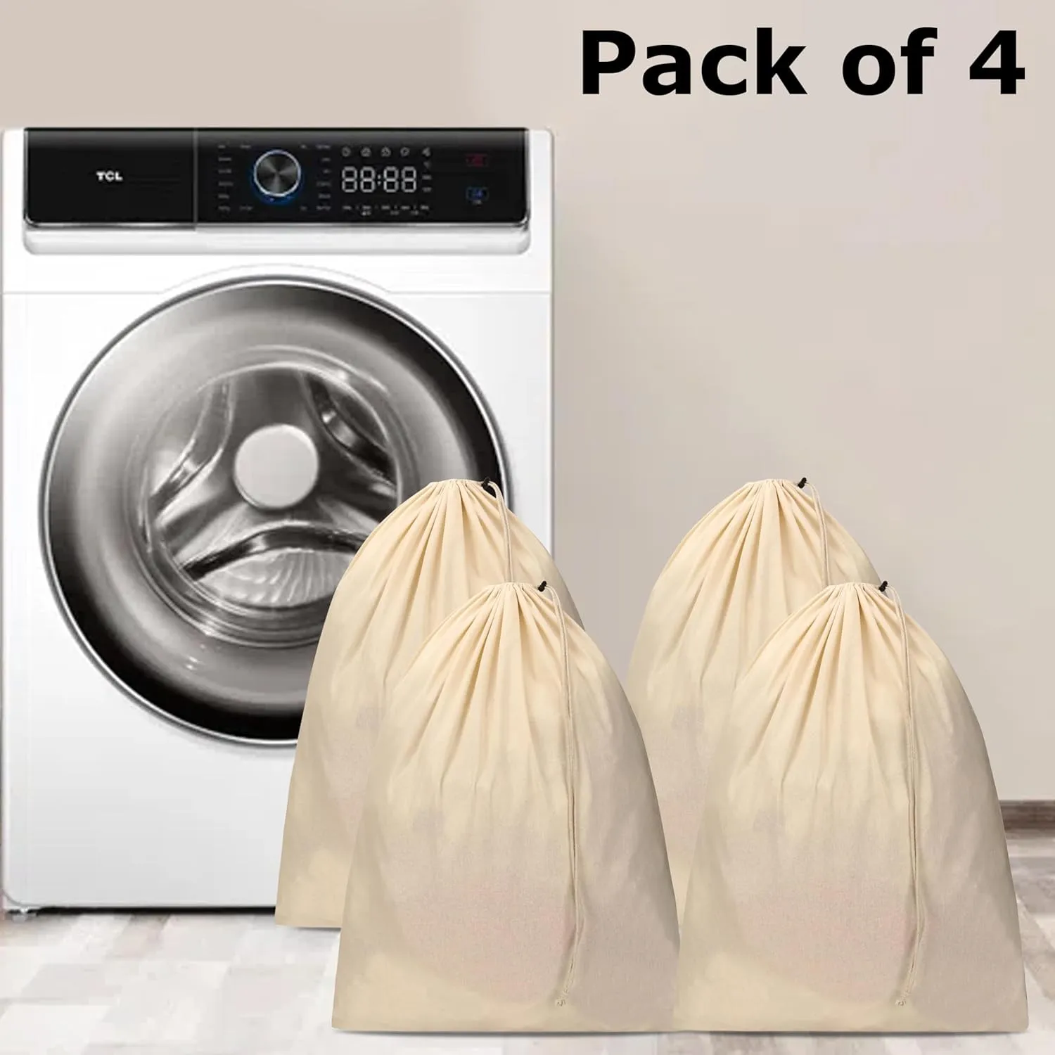 Cotton Shoulder Laundry Bag Pack Of Four 22 X 36 Inches (56 Cm X 71Cm)
