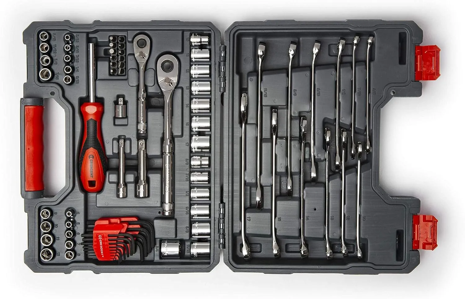 Crescent 70 Piece 1/4" & 3/8" Drive 6 & 12 Point Standard SAE/Metric Mechanics Tool Set - CTK70C
