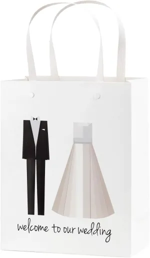 Crisky Welcome to Our Wedding Bags 25 pcs Welcome Wedding Bags for Hotel Guests, 10"X8"X4", Favor Bags