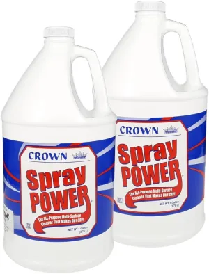 Crown Spray Power All-purpose Multi-surface Cleaner, 1 Gal | Essential To Help With Messes | Dissolves Most Soils And Stains | Spray-on And Wipe-off Concept Does Heavy Lifting And Saves Hours | 2 PACK