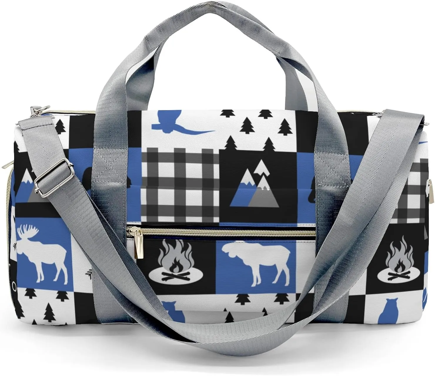 Custom Duffel Bag Wild Animal Owl Plaid Eco-Friendly Travel: Sustainable Travel Bags for Conscious Travelers