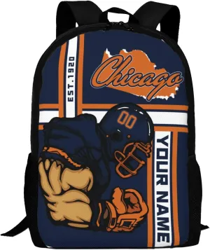 Custom Shoulder Chicago Backpack Personalized Any Name Number 17 Inch Large Capacity Laptop Bag Bookbag Gifts for Men Women