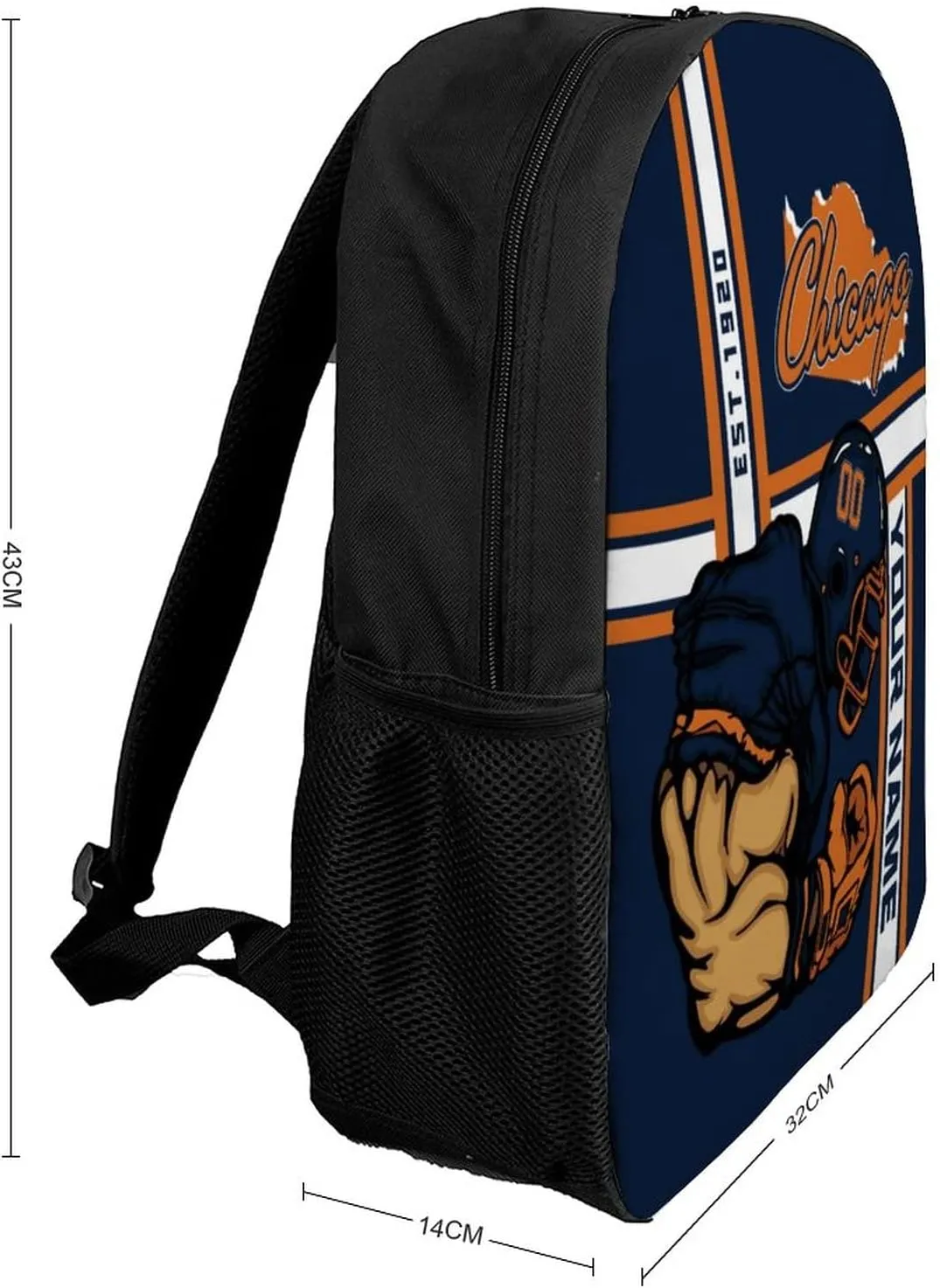 Custom Shoulder Chicago Backpack Personalized Any Name Number 17 Inch Large Capacity Laptop Bag Bookbag Gifts for Men Women