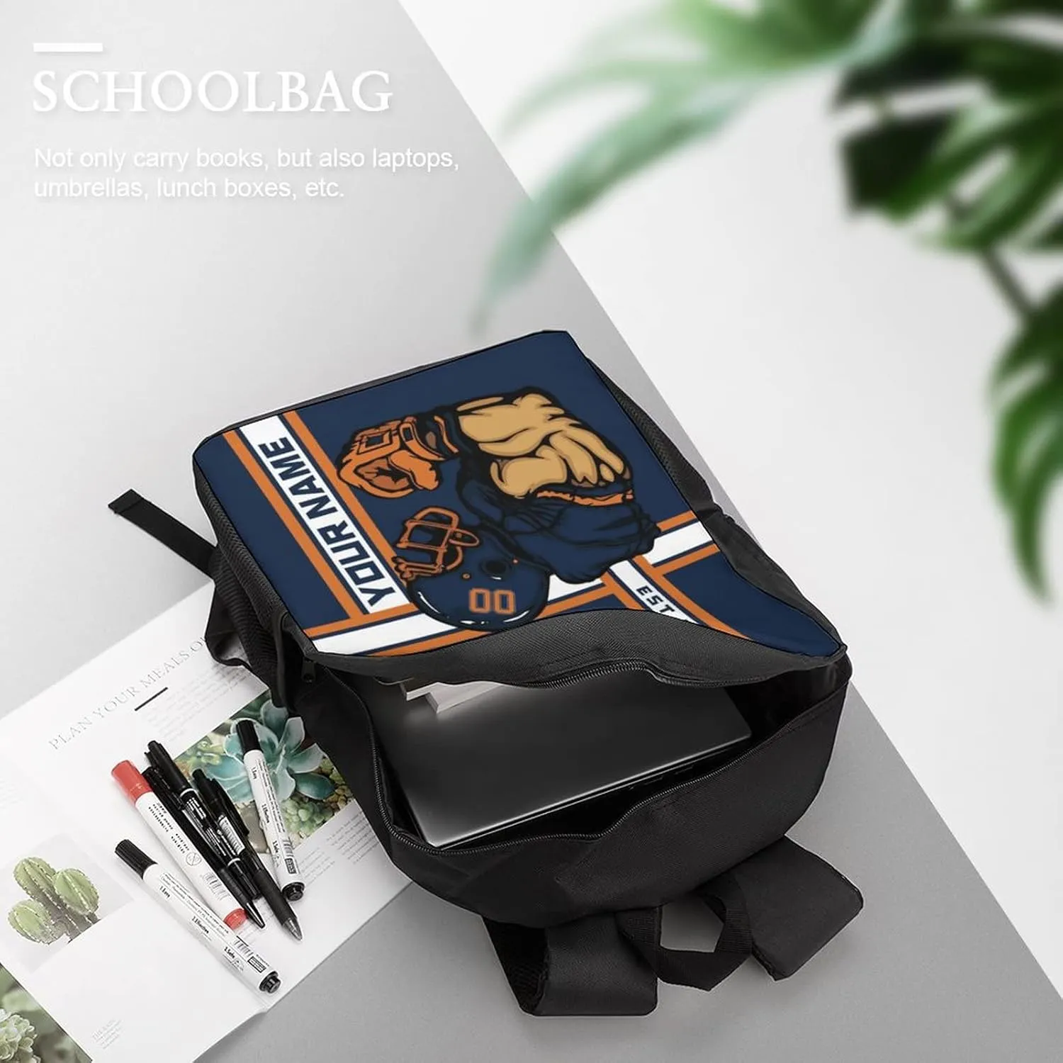Custom Shoulder Chicago Backpack Personalized Any Name Number 17 Inch Large Capacity Laptop Bag Bookbag Gifts for Men Women