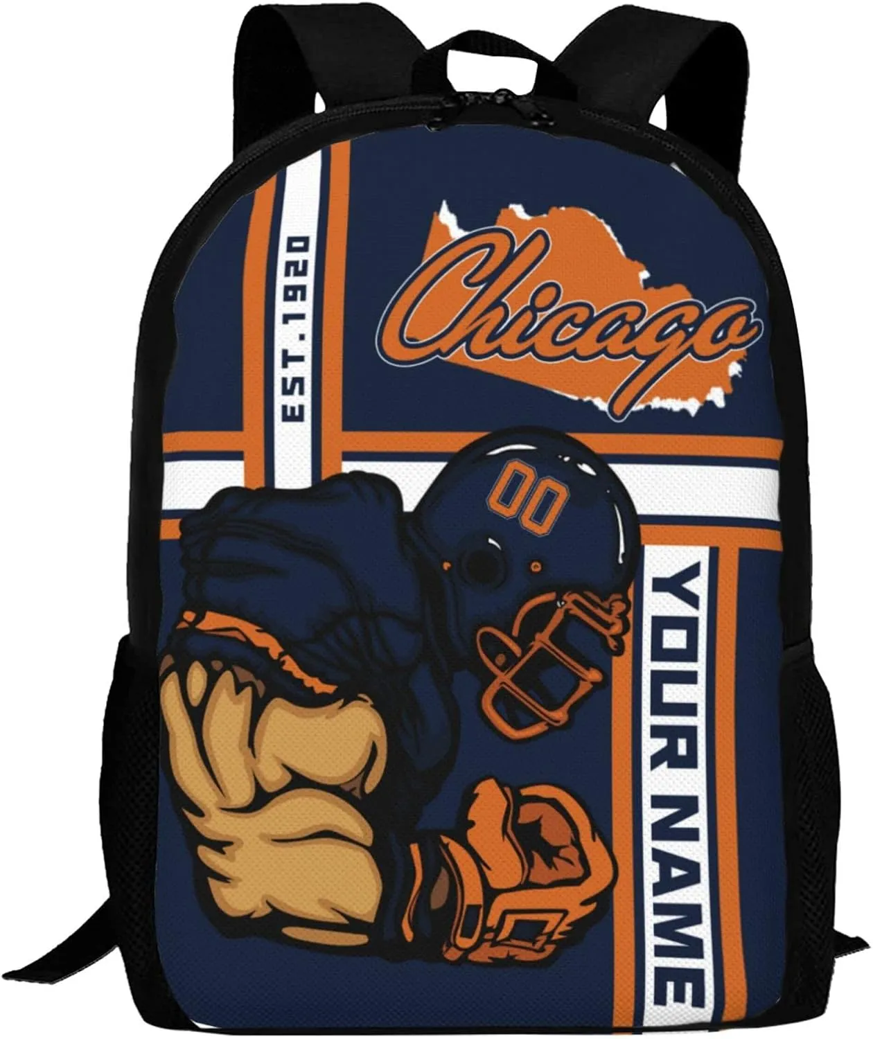 Custom Shoulder Chicago Backpack Personalized Any Name Number 17 Inch Large Capacity Laptop Bag Bookbag Gifts for Men Women