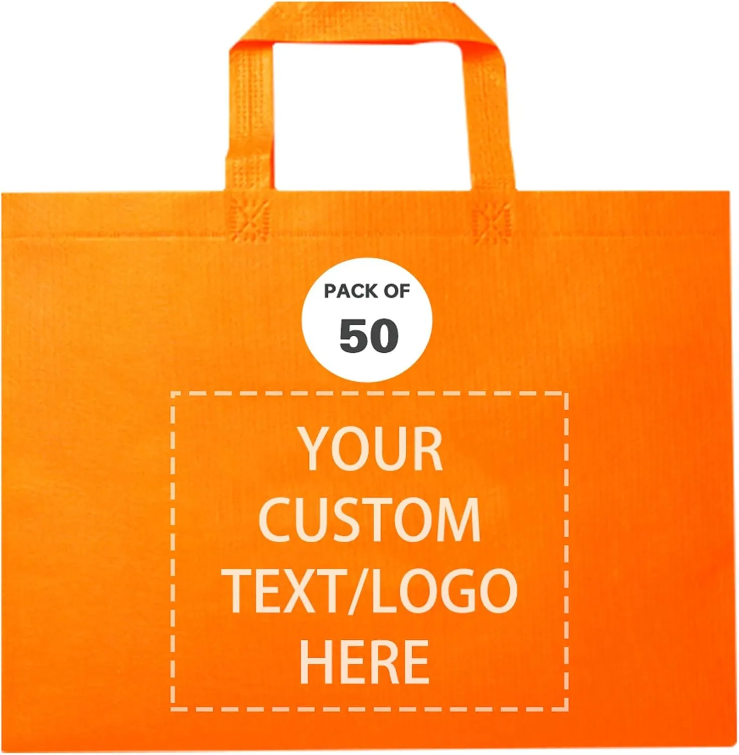Custom Tote Bags Set of 50, Bulk Pack Grocery Shopping Travel Business Activities advertisement Reusable Bag