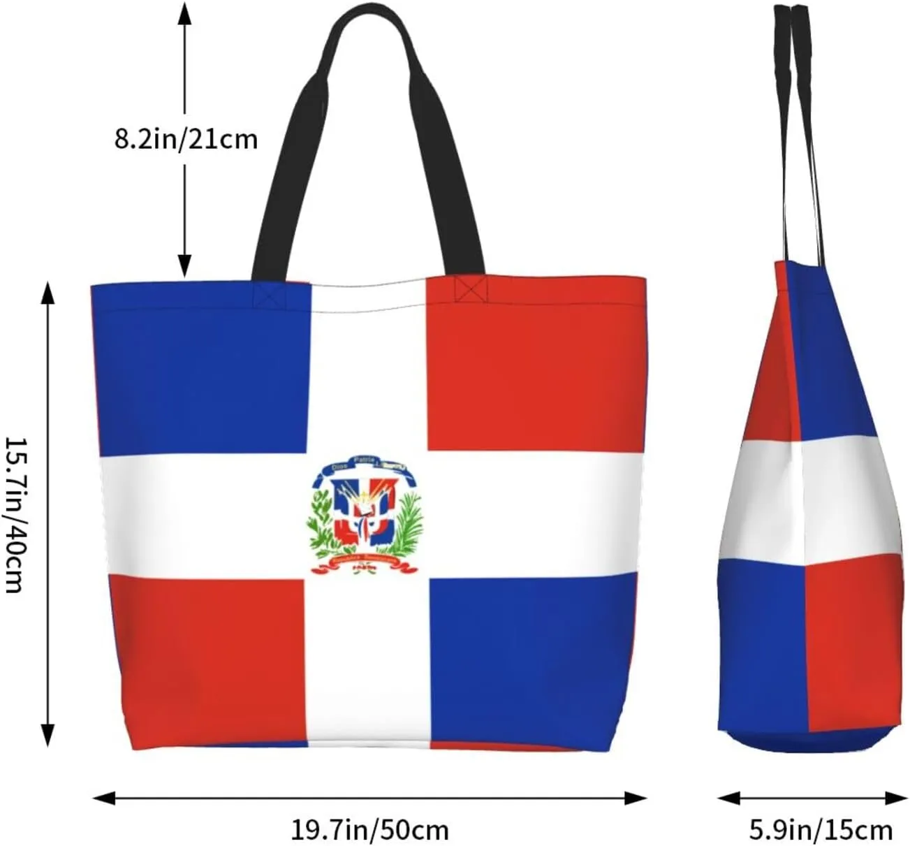 Cute Flag Large Tote Bag For Women Men Reusable Grocery Bag Shopping Shoulder Bag For Travel Work Beach Gym