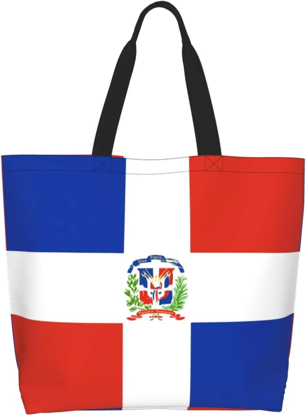 Cute Flag Large Tote Bag For Women Men Reusable Grocery Bag Shopping Shoulder Bag For Travel Work Beach Gym