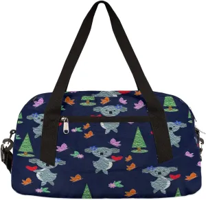 Cute Koala Butterfly Kids Duffel Bag for Girls Boys Teens, Koala Oil Painting Dance Bag Overnight Small Duffel Bag Carry On Weekend Sports Gym Travel Bag for School Practice Gymnastics Ballet