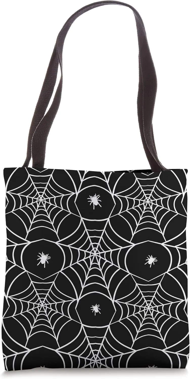 Cute Spooky Spider Web Trick or Treat Halloween Tote Bag