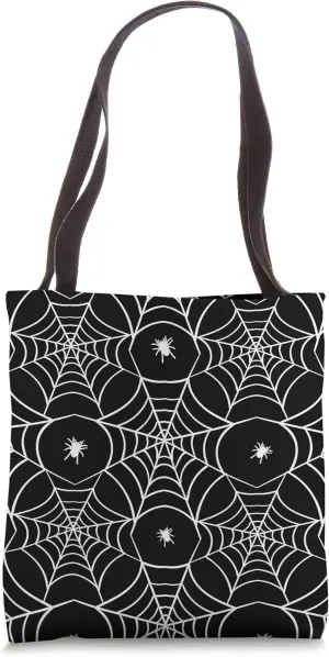 Cute Spooky Spider Web Trick or Treat Halloween Tote Bag