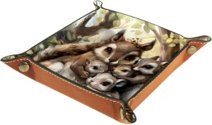 Cute Squirrel Family Desk Drawer Organizer Tray, Stackable Jewelry Organizer Trays for Women and Girls