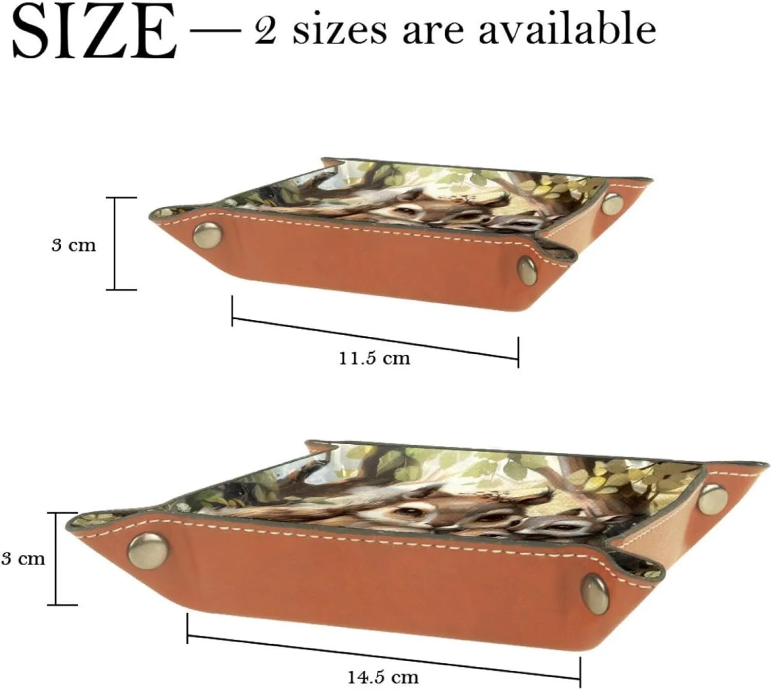Cute Squirrel Family Desk Drawer Organizer Tray, Stackable Jewelry Organizer Trays for Women and Girls
