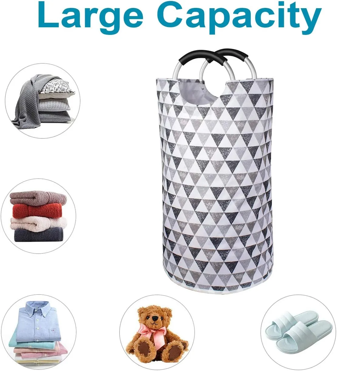 Dalykate Extra Large Laundry Basket 115L Collapsible Oxford Fabric Laundry Hamper Foldable Clothes Laundry Bag with Handles Waterproof Washing Portable Dirty Clothes Basket for College Dorm, Family