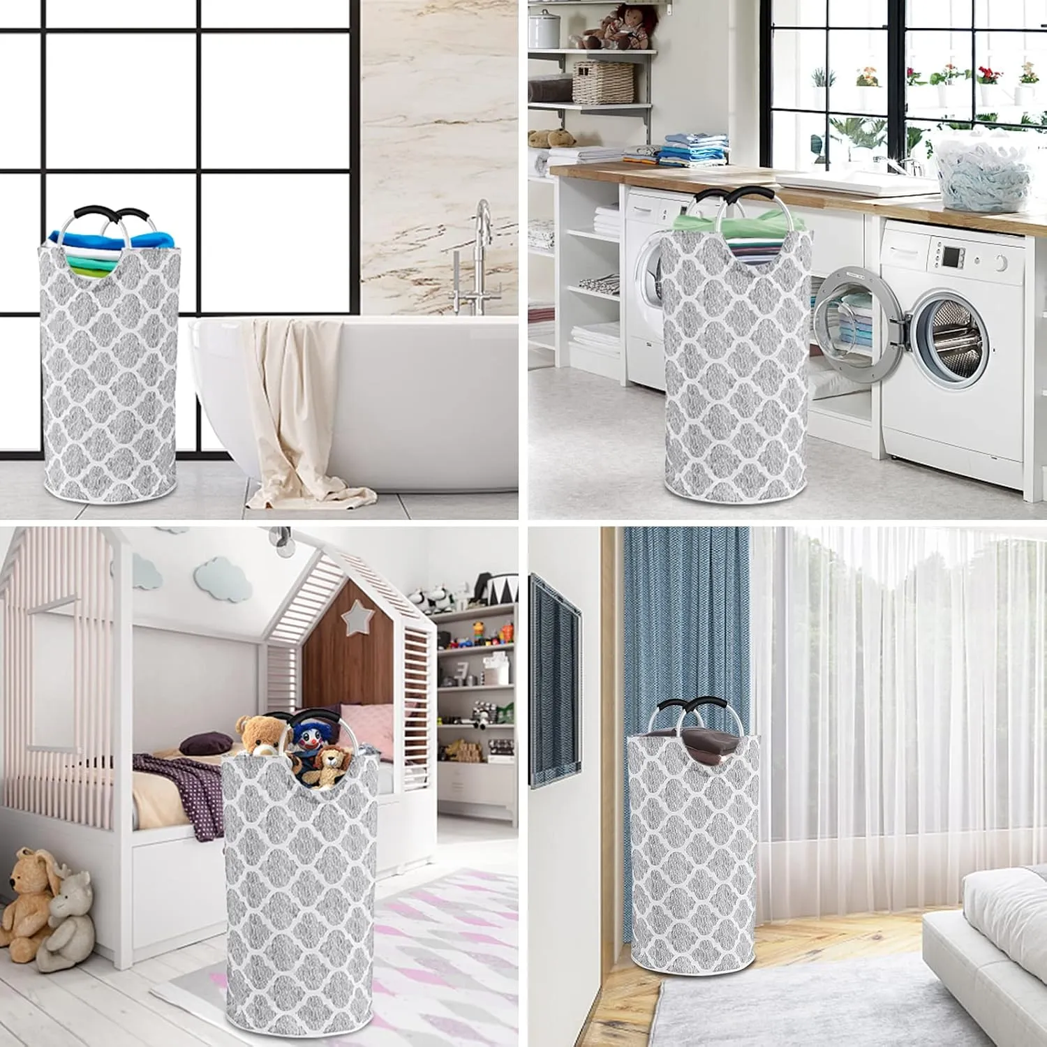 Dalykate Extra Large Laundry Basket 115L Collapsible Oxford Fabric Laundry Hamper Foldable Clothes Laundry Bag with Handles Waterproof Washing Portable Dirty Clothes Basket for College Dorm, Family