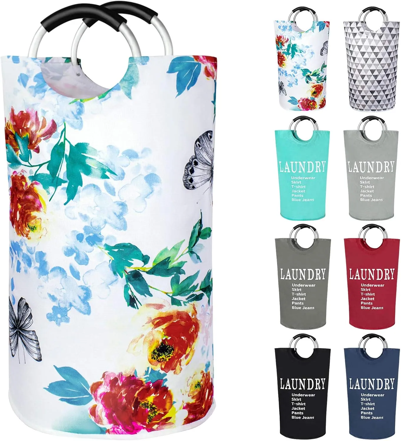 Dalykate Large Laundry Basket 82L Collapsible Oxford Fabric Laundry Hamper Foldable Clothes Laundry Bag with Handles Waterproof Washing Bin Portable Dirty Clothes Basket for College Dorm, Family