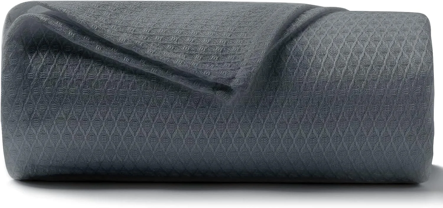 DANGTOP Cooling Blankets, 100% Rayon Derived from Bamboo, Absorbs Body Heat to Keep Cool on Warm Night, Ultra-Cool Lightweight Blanket(79x91 inches, Dark Grey)
