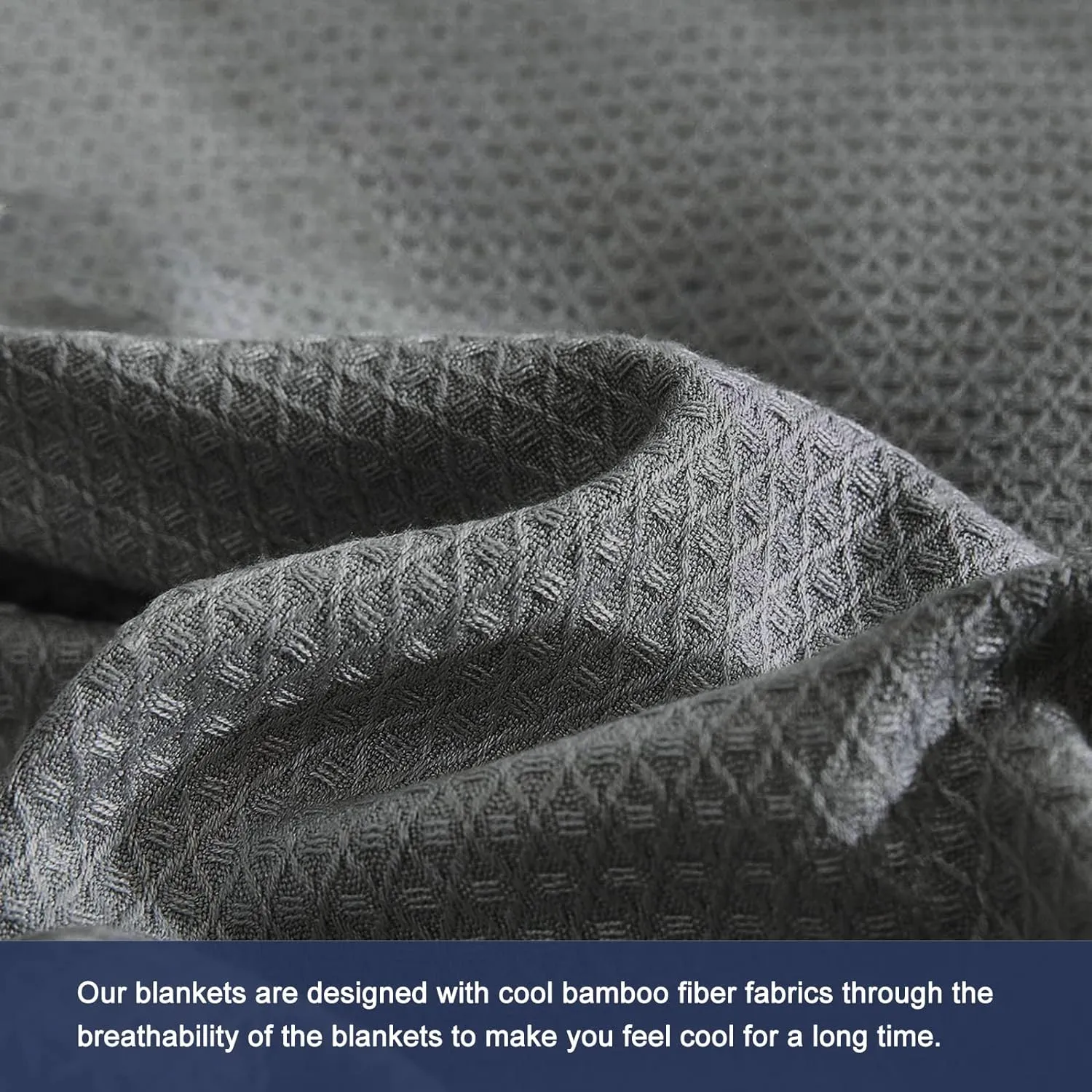 DANGTOP Cooling Blankets, 100% Rayon Derived from Bamboo, Absorbs Body Heat to Keep Cool on Warm Night, Ultra-Cool Lightweight Blanket(79x91 inches, Dark Grey)