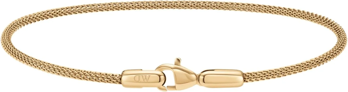 Daniel Wellington Tide Mesh Bracelet - Premium 316L Stainless Steel Cable Bracelet for Women and Men, Stackable, Lobster Clasp
