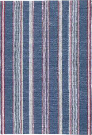 Dash and Albert Camden Stripe Cotton Area Rug - 2' x 3' Denim - Striped Handwoven Accent Rug - Durable, Lightweight, High Traffic Areas - Hallways, Bedrooms, Stairs