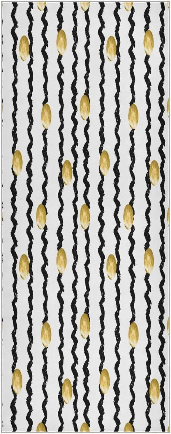Decorative Gold Dots Design Yoga Towel,Hot Yoga Mat Towel with Grip Dots Sweat Absorbent Non-Slip for Hot Yoga, 24" x72",Soft Yoga Blankets with Travel Bag,Pilates and Workout