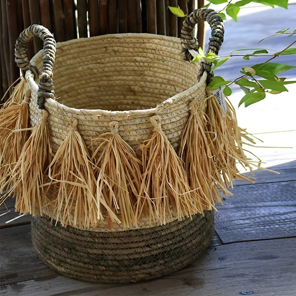 Decorative Storage Bins Wicker Woven Plant Pot