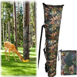 Deer Feeder Bag, Adjustable Waterproof Tree Hugger Camo Gravity Deer Corn Feeder Bag 100lb for Wild Game Hunting Accessories