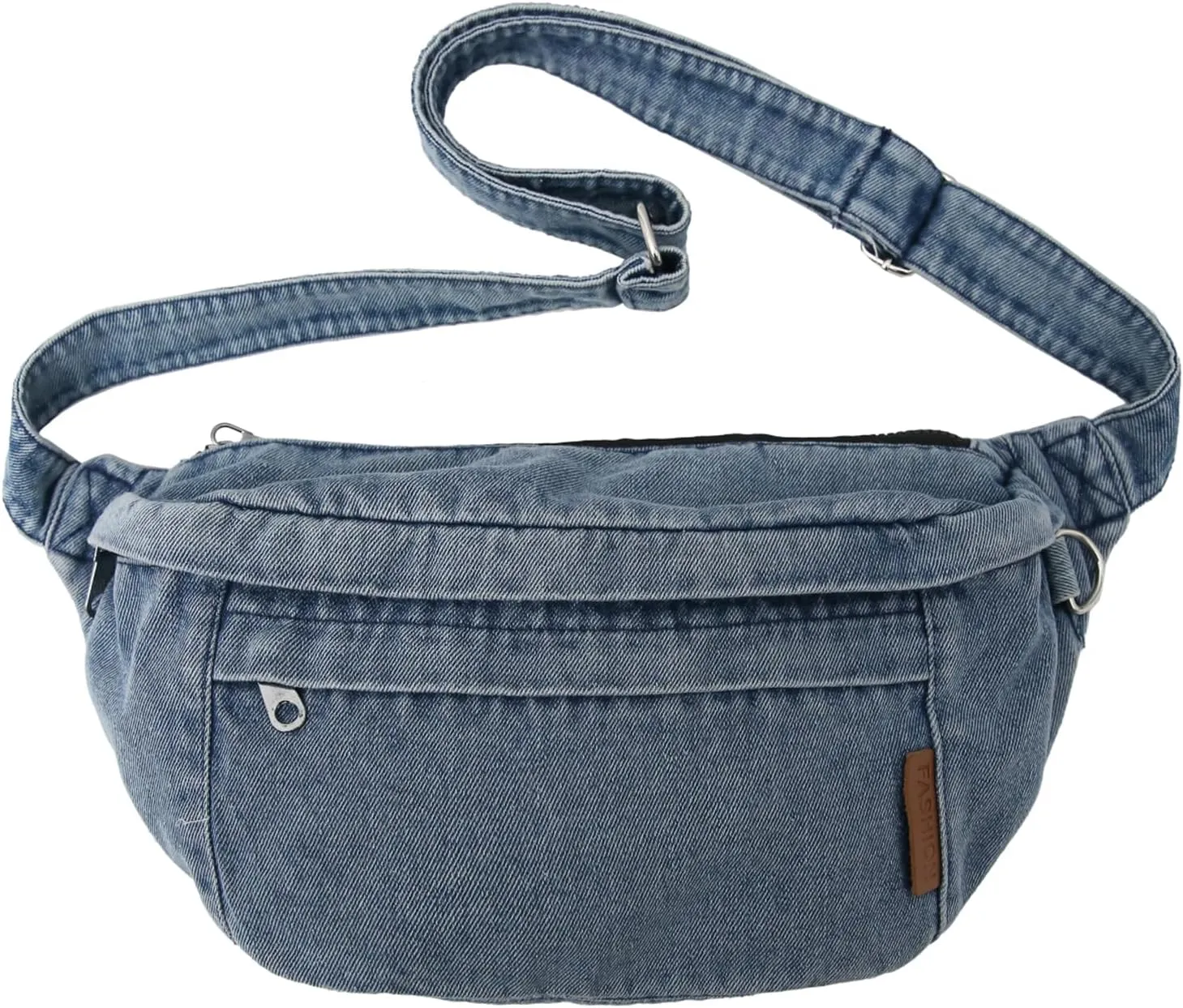 Denim Fanny Packs for Women, Jean Purses for Women Denim Belt Bag Crossbody Handbags (Light Blue)