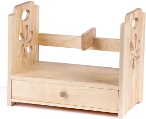 Desktop Bookshelf Floor Display Stand Bookshelf Creative Desktop Storage Box, Office Combination Rack, Wooden Desk Drawer Storage Box Sundries Bookshelf Industrial Bookshelf