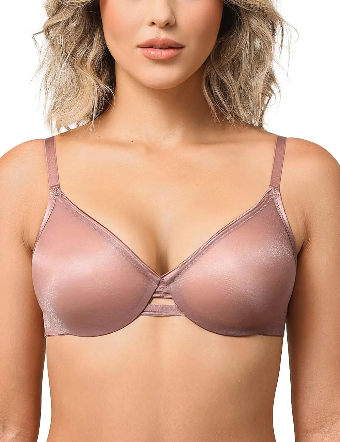 Deyllo Women's Sheer Mesh Lace Unlined Underwire Bra Sexy See-Through Demi Bralette